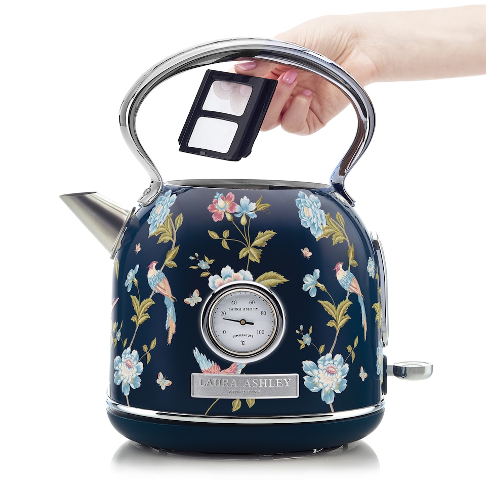image 1 of Laura Ashley 1.7L Dome Kettle Elveden Navy BS Plug