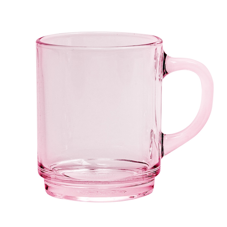image 1 of Duralex Versailles Glass Coffee Mugs - 260ml - Pink - Pack of 6