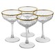 image 1 of Glass Champagne Glasses Elegant Stemmed Tall Coupe Cocktail Glassware Set 255ml | Clear | Clear | Set of 4