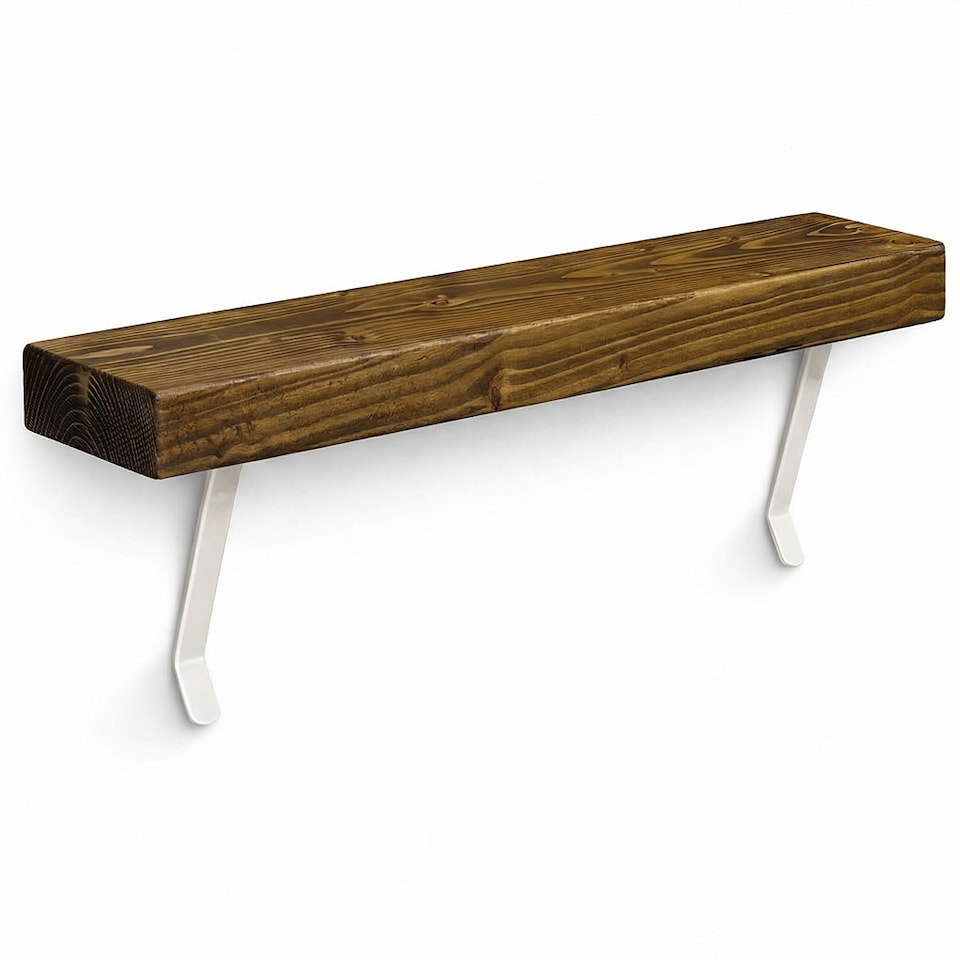 image 1 of MKGT Solid Wood Radiator Shelf with No-Drill Brackets, Handmade in UK, Tudor Oak – 120cm