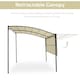 image 3 of Outsunny 3 x 2.5m Patio Metal Gazebo Door Window Awning Wall Mount Canopy Outdoor Sunshade with Extended Shelter Cream White