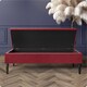 image 2 of Safar Plain 150cm Ottoman Storage Bench - Plush Velvet Shoe Bench - Claret Red Upholstery Footstool with Storage