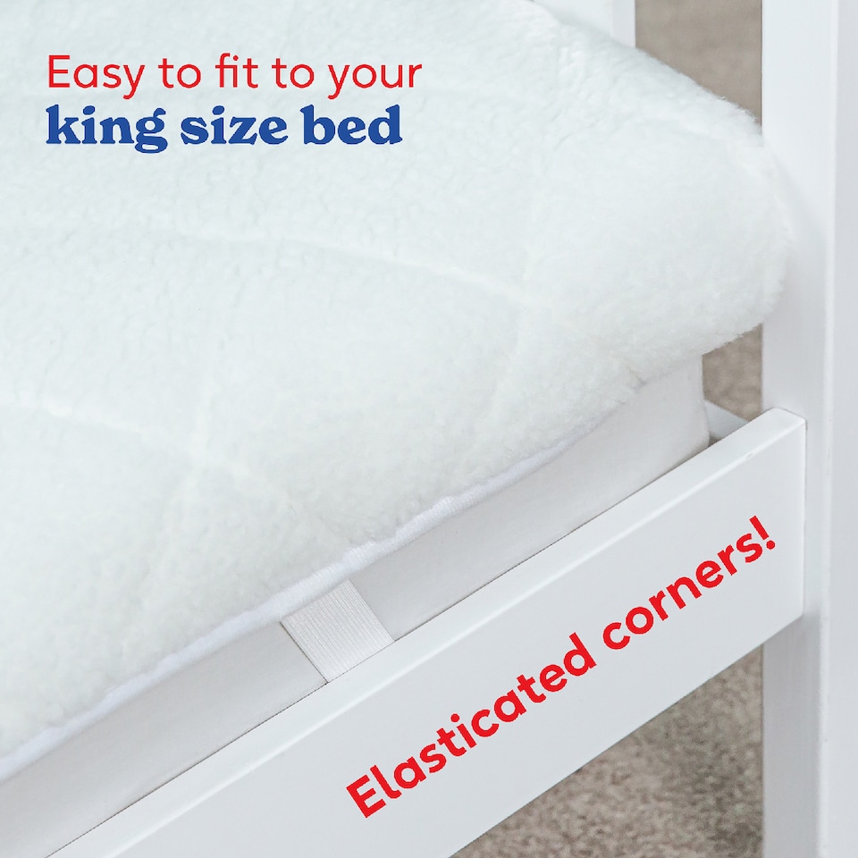 image 1 of Russell Hobbs Electric Heated Blanket Premium Sherpa Fleece Throw King Size RHEDB8002