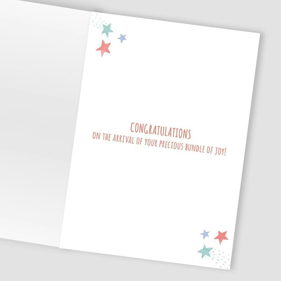 image 1 of Welcome To The World Girl Colourful Dreams! New Baby Congratulations Card