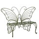 image 1 of Butterfly Design Garden Bench - Metal - L45 x W152 x H100 cm - Green
