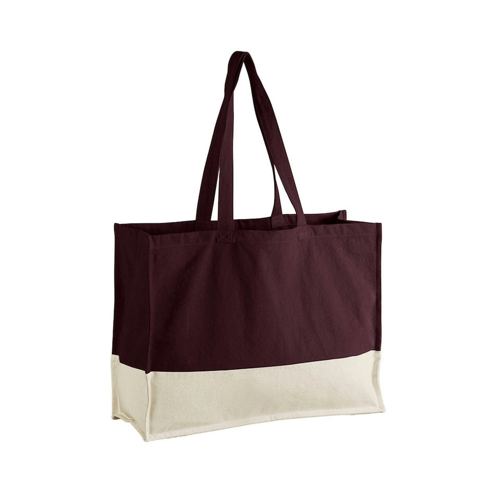 Westford Mill EarthAware Contrast Organic Shopper Bag - Oxblood/Natural - One Size