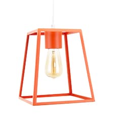 Industrial Lantern Lamp Shade in Orange with Square Top and Bottom
