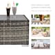 image 7 of Outsunny Rattan Garden Coffee Table, 65 cm Square Garden Rattan Table with Tempered Glass Top, All Weather Wicker Bistro Outdoor Furniture for Patio, Balcony, Porch, Deep Grey