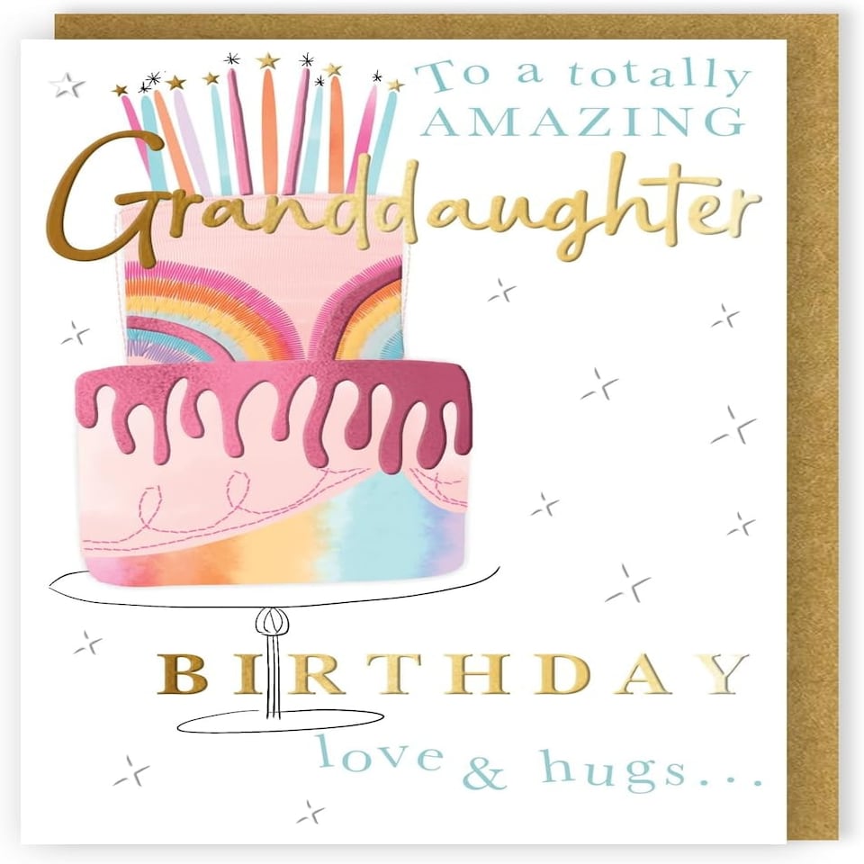 image 1 of Rainbowtastic Cake! To A Totally Amazing Granddaughter Birthday Card