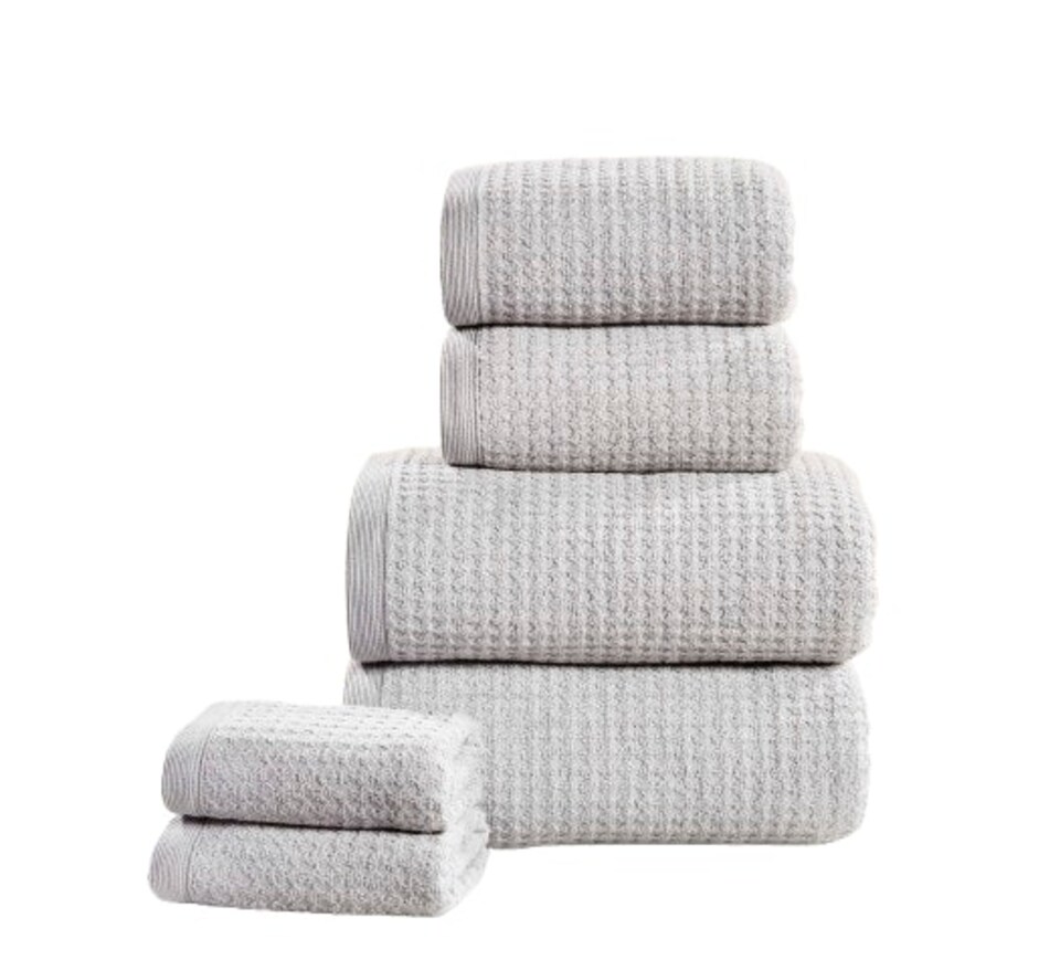 image 1 of Waffle Pure Cotton Face Towels Super Soft and Absorbant | Silver | Storm | Face cloth | 1