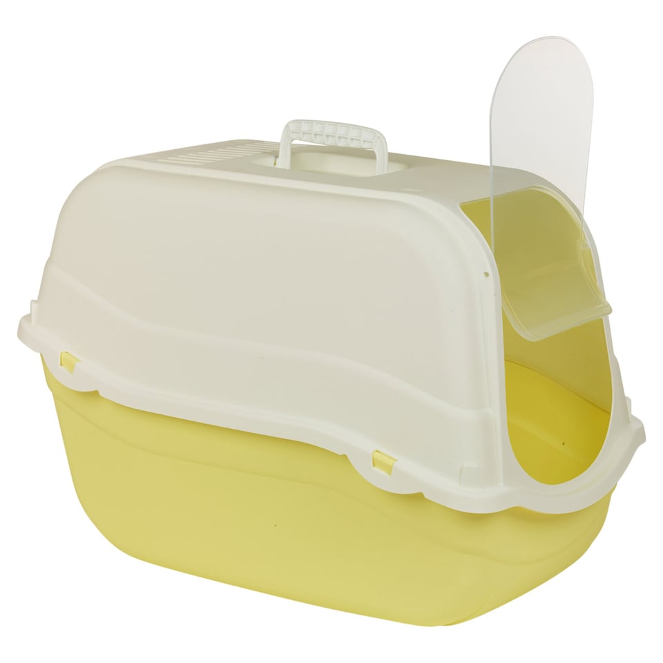 image 1 of Extra Large Enclosed Cat Litter Tray Filter Box Hooded Large Scoop Toilet Potty | Yellow | 1