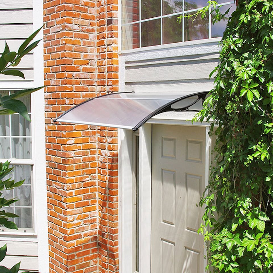 image 1 of Outdoor Front Door Canopy Porch Awning Patio Rain Shelter Cover 120x80cm | Clear | 1