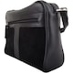 image 3 of Genuine Soft Leather Crossbody Shoulder Handbag with Suede Panelling Black | Black