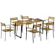 image 1 of Outsunny 7 Piece Garden Dining Set with Table and 6 Stackable Chairs, Brown