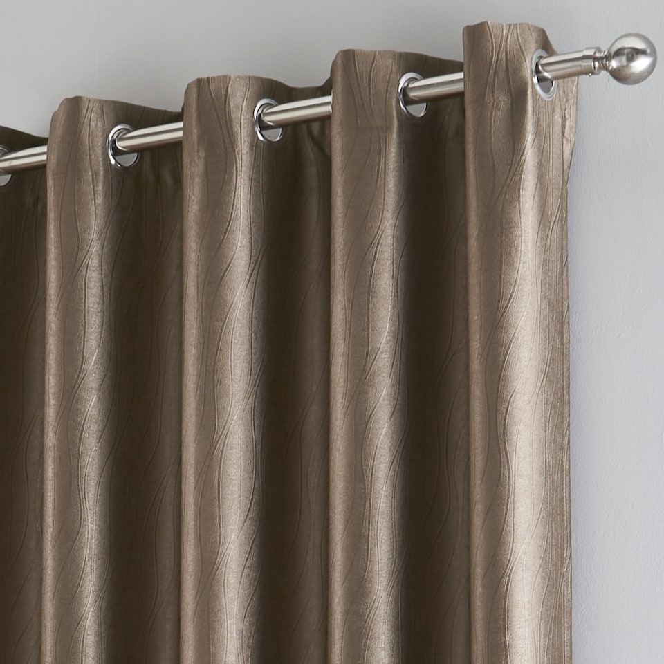 image 1 of Goodwood Bronze Curtains 46 x 54 inch (117 x 137 cm) Room Darkening Eyelet Thermal Noise Reducing Curtains for Bedroom and Living Room