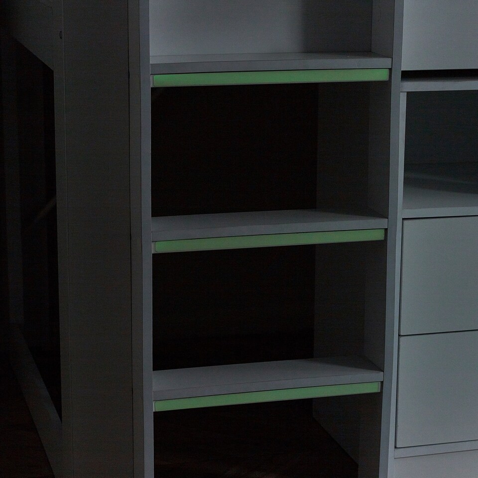 image 1 of Otis 90cm Single White Midsleeper Cabin Bed with Desk