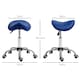 image 7 of HOMCOM PU Leather Saddle Stool w/ Moulded Padded Seat Adjustable Height Blue