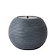 image 1 of ValueLights Round Ribbed Solar Power Outdoor Cascading Water Fountain | Grey