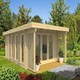 image 1 of Exeter 1-Log Cabin, Wooden Garden Room, Timber Summerhouse, Home Office - L450 x W674 x H240.99 cm Brown