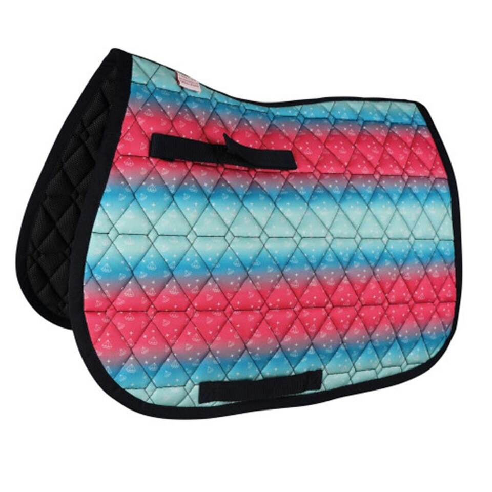 Little Rider Dazzling Diamond Horse Saddle Cover - Teal/Pink - Pony/Cob