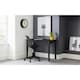 image 1 of Black Free-Standing Table with 2 Drawers | Black | Black