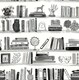 image 1 of NuWallpaper NUS4537 Painterly Shelf Stories Novelty Peel & Stick Wallpaper, Black