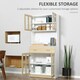 image 5 of HOMCOM 1.8m Kitchen Cupboard,Storage Cabinet, Framed Glass Doors with Shelves