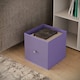 image 4 of 9 Cube Wooden Bookcase Shelving Unit with 5 Collapsible Fabric Drawers | Multi | Grey & Lilac | 1