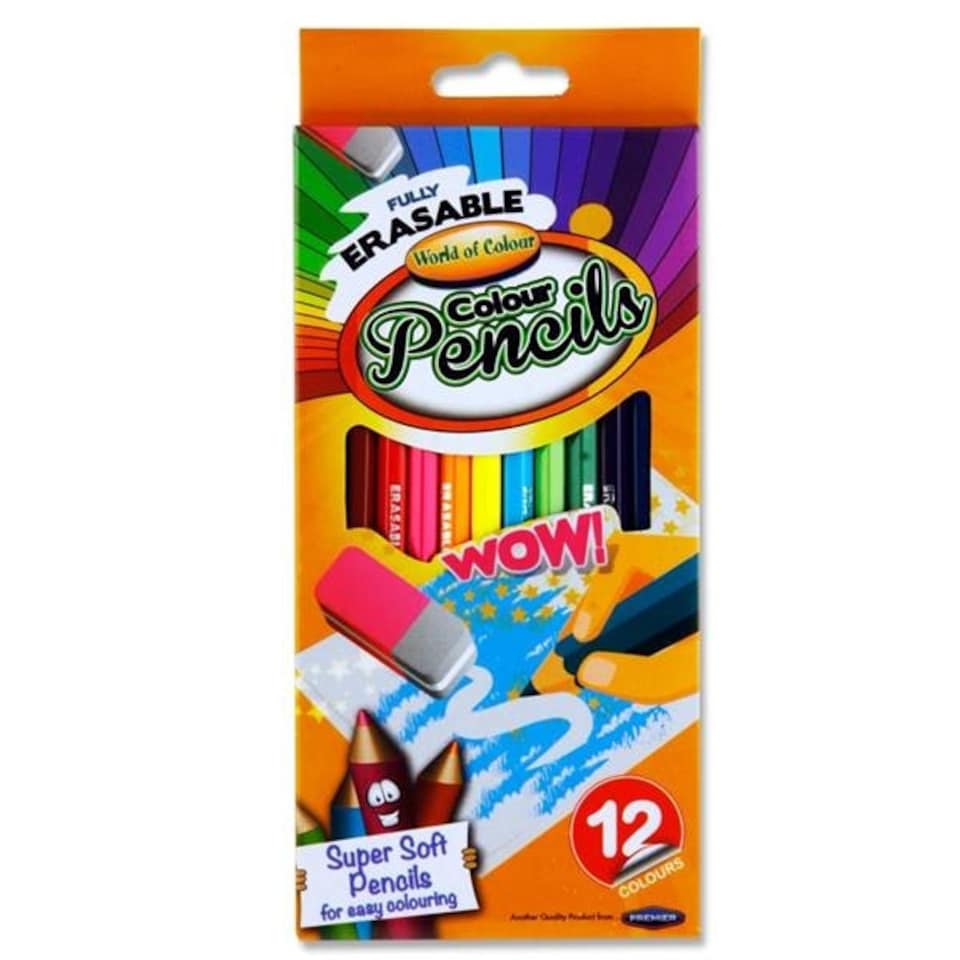 image 1 of Box of 12 Erasable Colouring Pencils by World of Colour