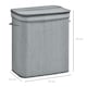 image 7 of HOMCOM 100L Wood Laundry Basket A Compartment Flip Lid Removable Lining Grey