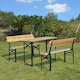 image 2 of Outsunny 3PC Wooden Garden Picnic Set Patio Dining Table Bench Chair Party