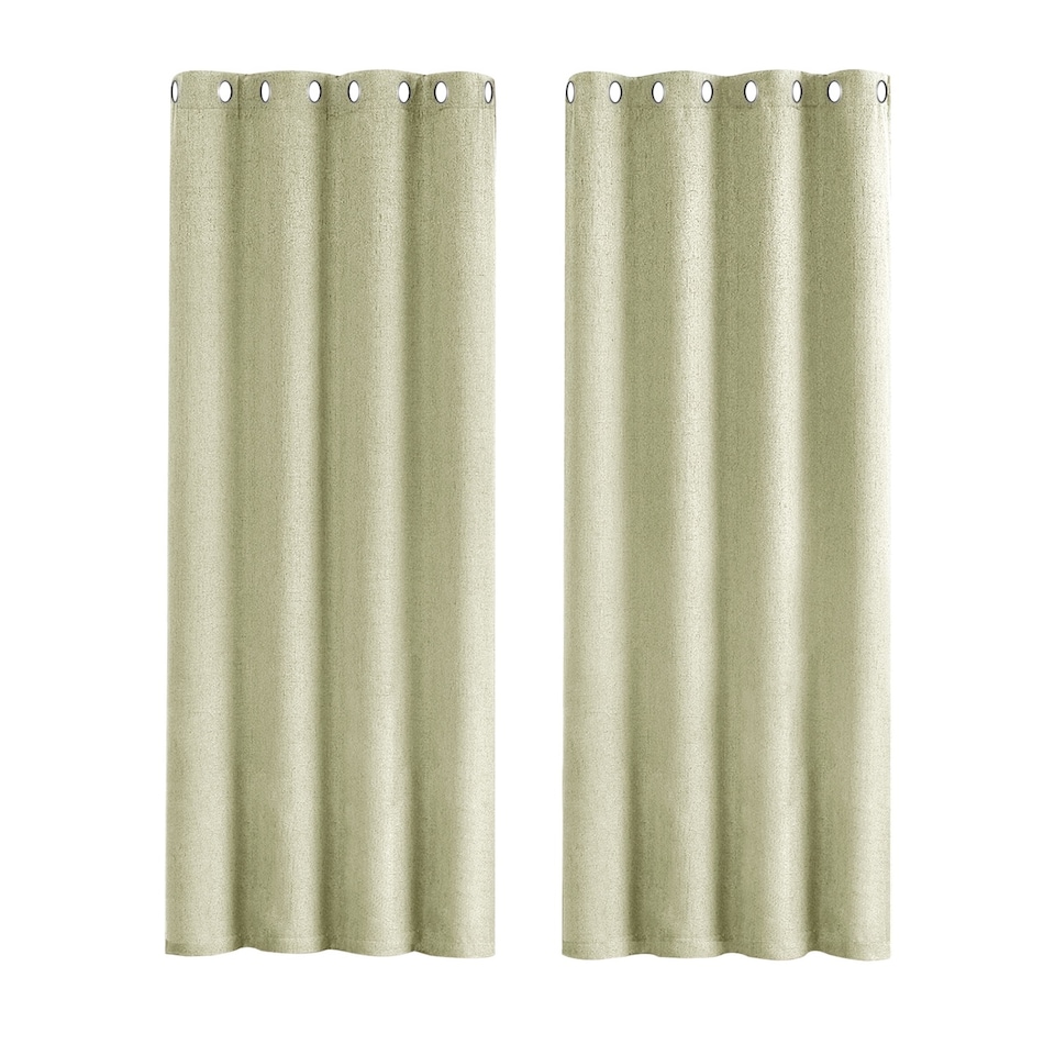 image 1 of Mint Green Lined Blackout Eyelet Curtains - 46 x 54 Inch Drop - Pair | Green | One Size