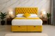 image 2 of Ottoman double plush mustard velvet foot open bed set with headboard and mattress
