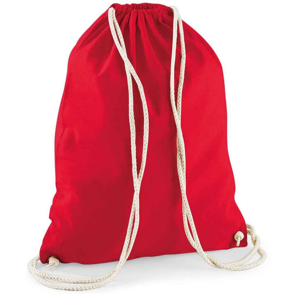 Westford Mill Cotton Drawstring Bag | Red | Classic Red | One Size | 1