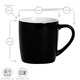 image 3 of Argon Tableware 2x Coloured Coffee Mugs - Black - 350ml - Tea Mug Latte Mug Cappuccino Mug Drinking Mug Black