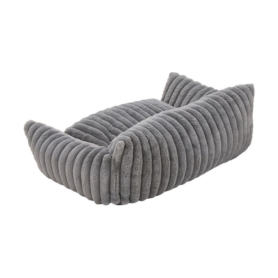 image 1 of Living and Home Plush Pet Sofa Bed with Removable Cover, Soft Cushion for Cats & Dogs | Grey | L