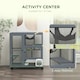 image 3 of PawHut Indoor Catio Cat House on Wheels with Platforms, Hammock
