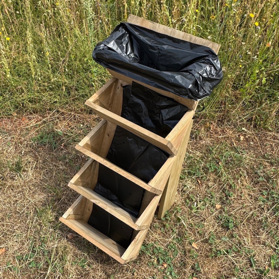 image 1 of 5 Tier Stepped Wooden Garden Flower & Herb Planter