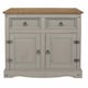 image 4 of Corona Small Sideboard in Antique Waxed Pine - 2 Drawers and 2 Doors with Adjustable Shelf | Grey | Grey | One Size | 1
