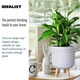 image 7 of Geometric Patterned White Cylinder Planter on Legs, Round Pot Plant Indoor D21 H34 cm, 9.1 ltrs Cap.