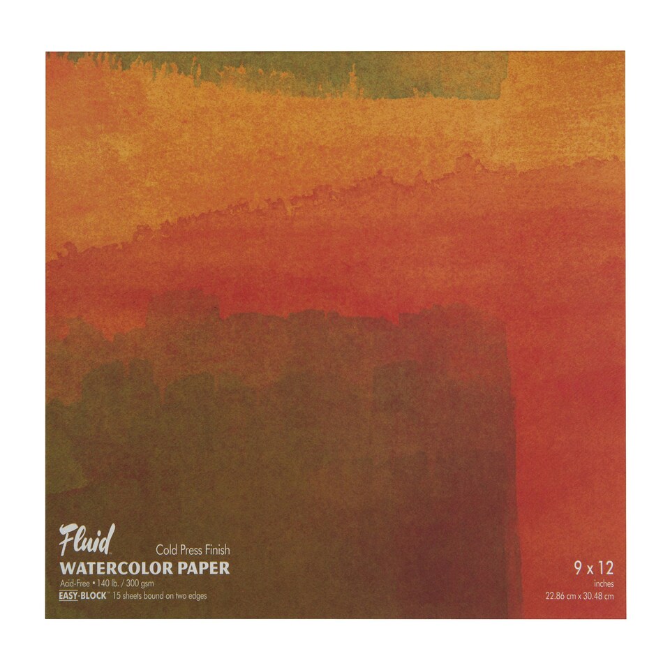Speedball Fluid Cold Press Watercolour Paper Block, White, 9 x 12inch