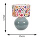 image 4 of ValueLights Bosco Eucalyptus Ceramic Table Lamp with Jungle Print Drum Shade
