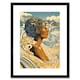 image 1 of Barbados Woman Summer Sea Waves Portrait 9x7" Black Framed Wall Art Print