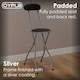 image 5 of Oypla Black Padded Folding High Chair Breakfast Kitchen Bar Stool Seat Black