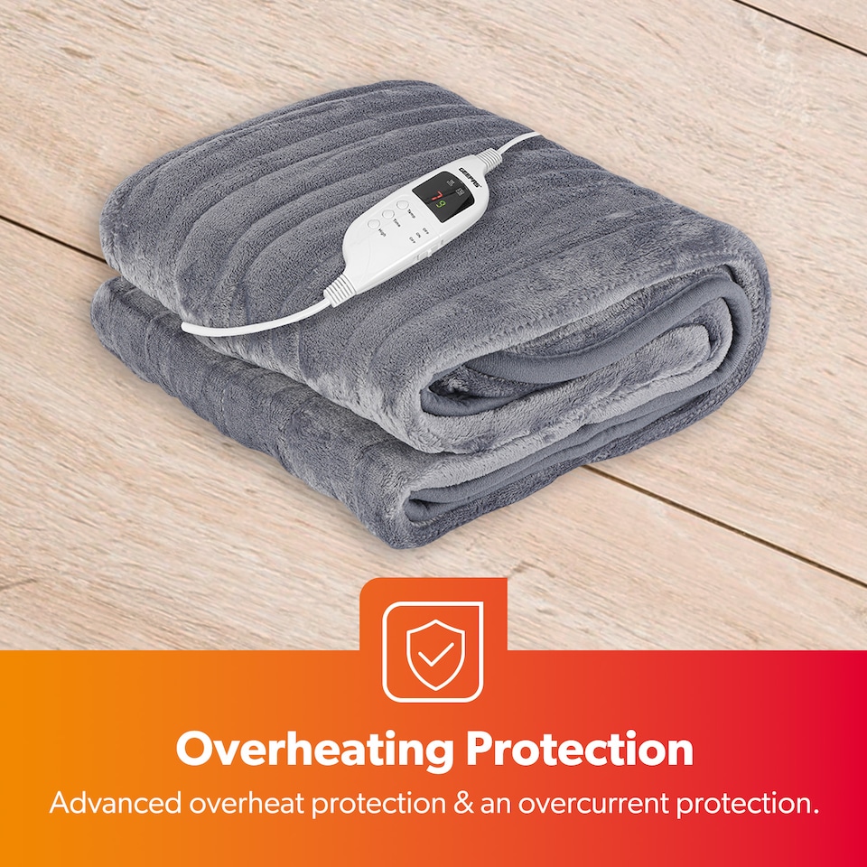 image 1 of GEEPAS Electric Heated Blanket Flannel Fleece Throw 130x160cm