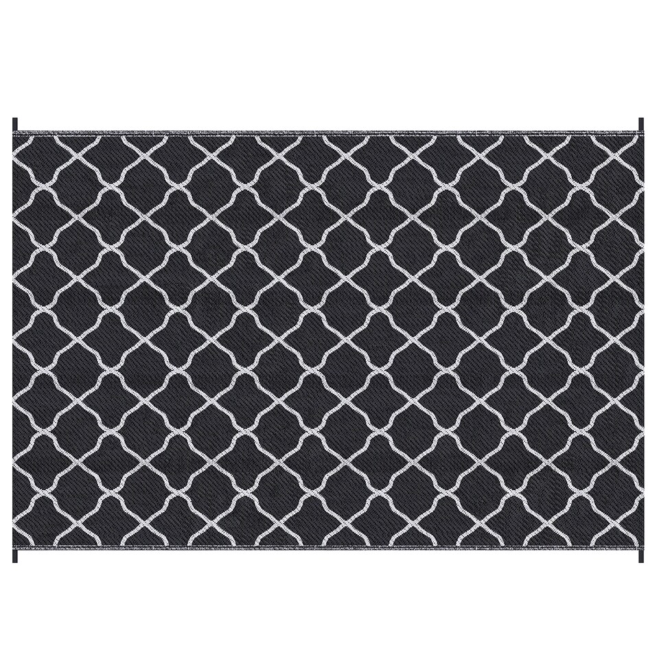image 1 of Outsunny Reversible Waterproof Outdoor Rug W Carry Bag, 182 x 274 cm | Black | Black | 182 x 274 x 0.3cm