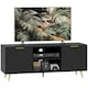 image 1 of HOMCOM Modern TV Stand Cabinet with Storage for Living Room, Black