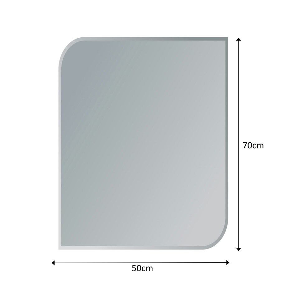 image 1 of Showerdrape Islington Rectangular Wall Mounted Frameless Bevelled Edge Bathroom Mirror 70 x 50cm