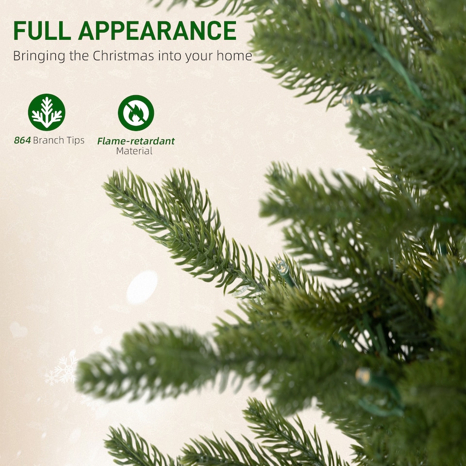 image 1 of HOMCOM Set of 2 Prelit Christmas Tree with Realistic Branches, Distressed Pot, 4ft Artificial Xmas Tree with 100 Warm White LED Lights for Indoor Home Decoration, Green