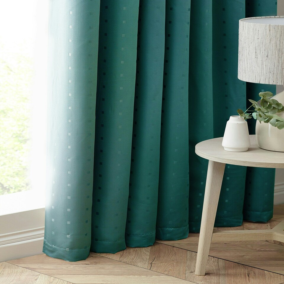 image 1 of Adison Lined Pencil Pleat Taped Curtains - 229cm x 183cm - Teal